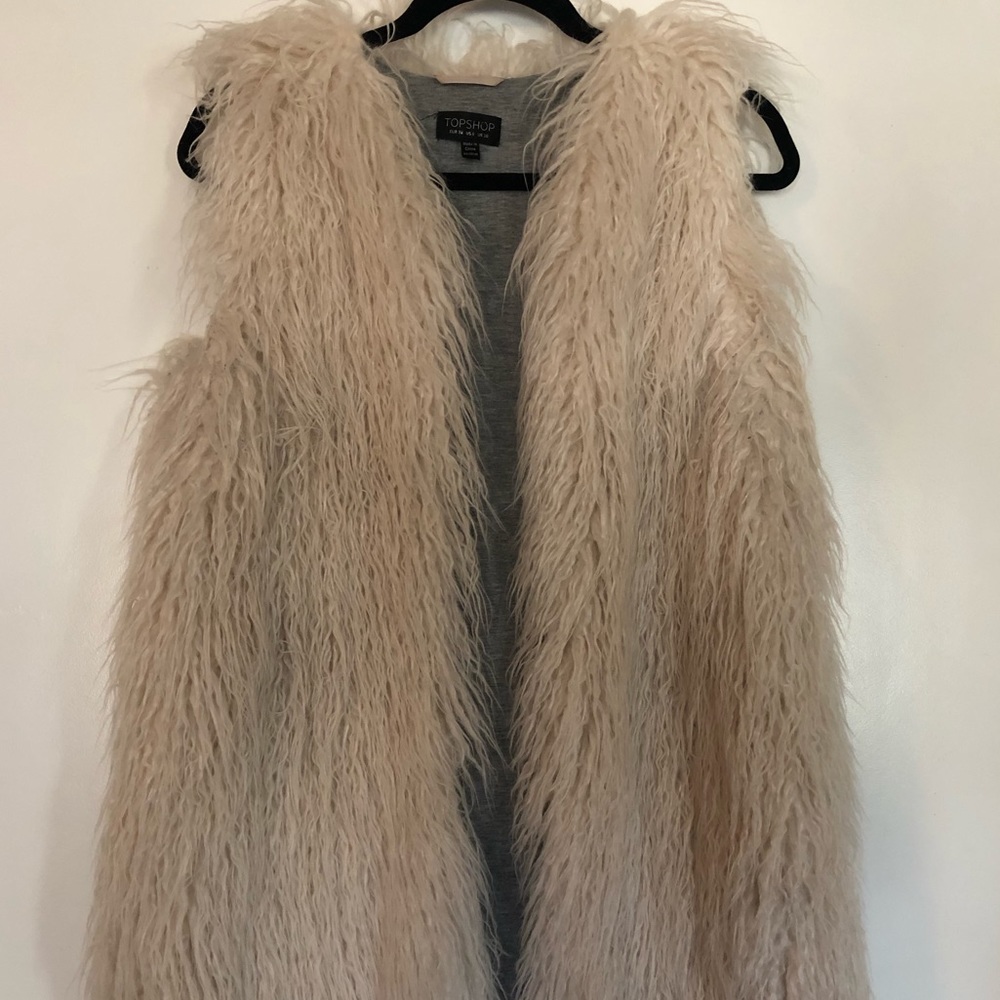 Topshop Faux fur vest size 6